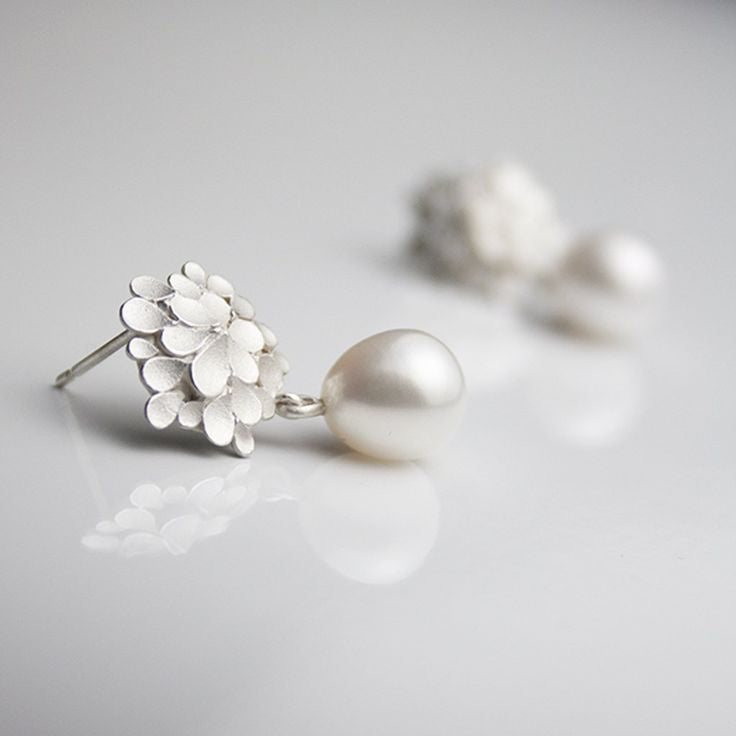 Nature Leaf Earrings with Pendants and 925 Silver Beads