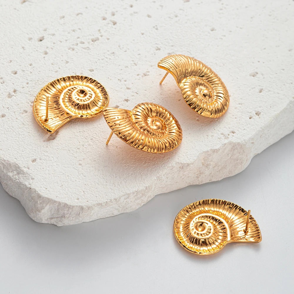 Shell Shaped 18K Gold Plated Earrings
