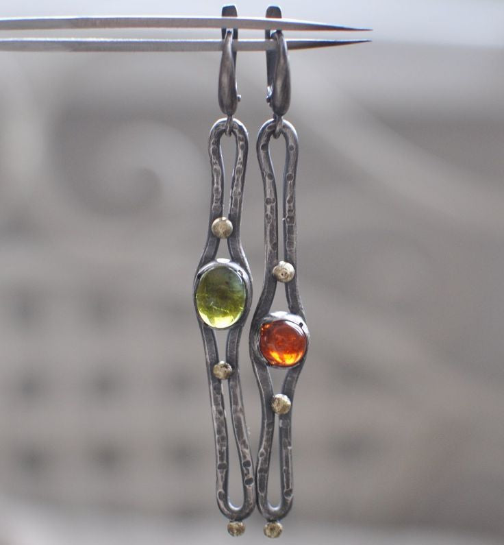 Vintage Handmade 925 Silver Earrings with Zirconia