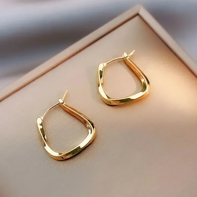 18K Gold Plated Earrings Modern Irregular Design