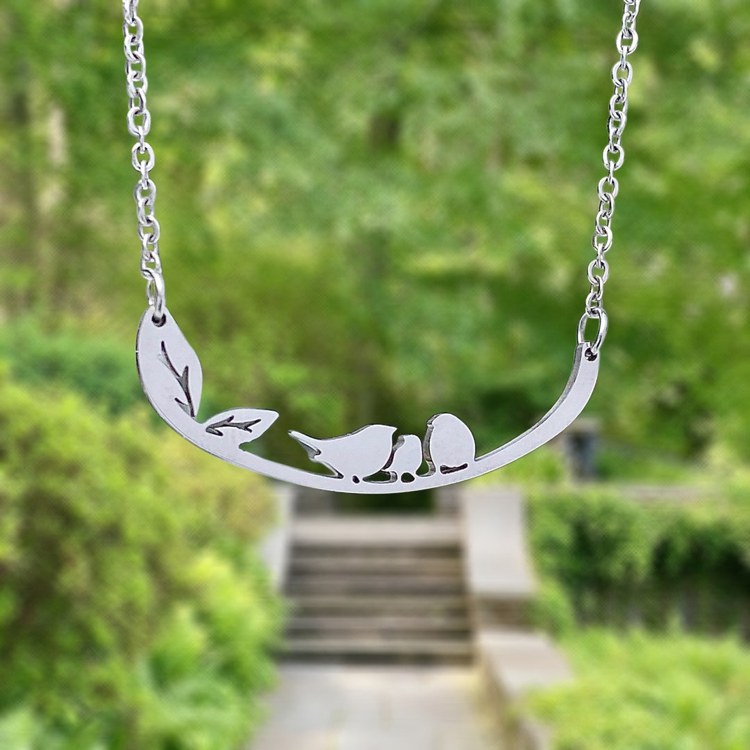 Handmade necklace from the bird family