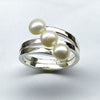 Three pearl ring in 925 Sterling Silver