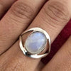 Vintage ring with natural stone in the centre and 925 silver