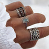 Pack of 3 Vintage Rings in 925 Silver with Blue Zirconia