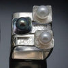 Modernist Ring with Natural Pearls