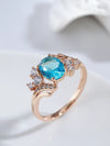18K Rose goldplated aquamarine ring - ZAR