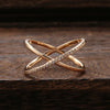 Thin ring of the universe with zirconia in 18K rose gold plating