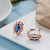 Vintage 18k rose gold earrings with sapphire stone - ZAR