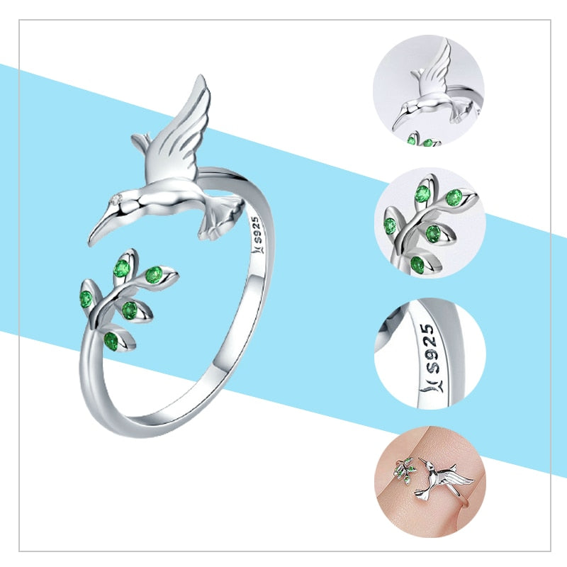 Hummingbird Adjustable Ring